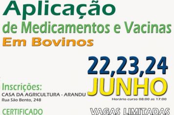 CURSO DE APLICAÇÃO DE MEDICAMENTOS E VACINAS EM BOVINOS