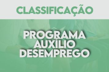 CLASSIFICAÇÃO PROGRAMA AUXILIO DESEMPREGO