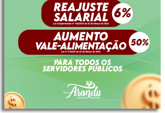 PREFEITURA CONCEDE REAJUSTE DE SALARIO