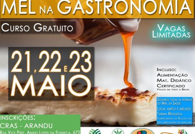 CURSO GRATUITO DE MEL NA GASTRONOMIA